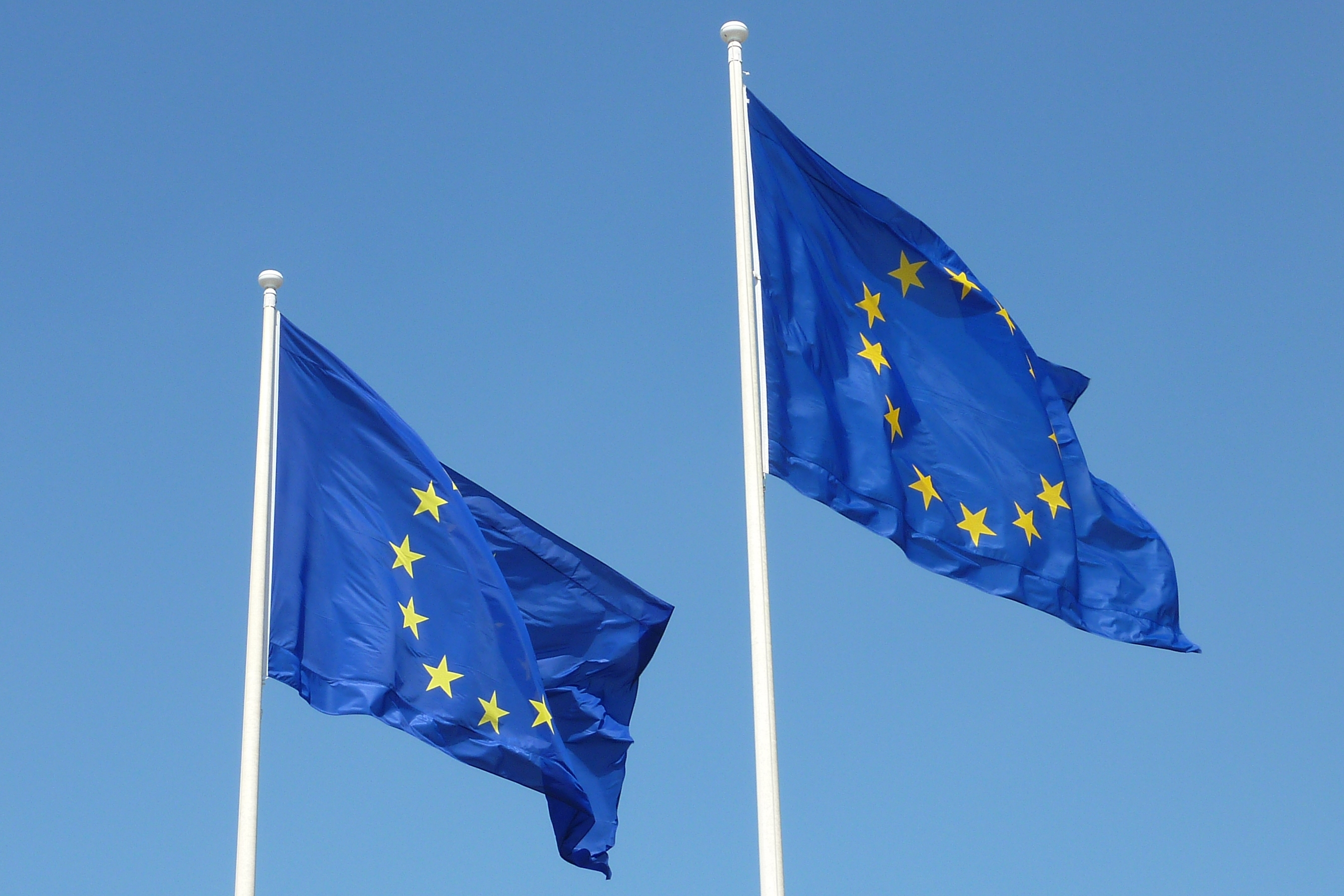 EU-Flaggen symbolisieren europäische Werte